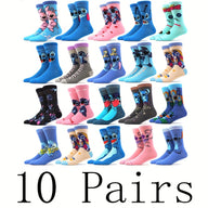 10 Pairs Men's Stitch Novelty Crew Socks - Colorful Cartoon Character Socks with Playful Stitch Designs, Machine Washable, Summer & Spring Casual Wear, Comfortable Breathable Socks for Men, Novelty Socks, Playful Sock Designs