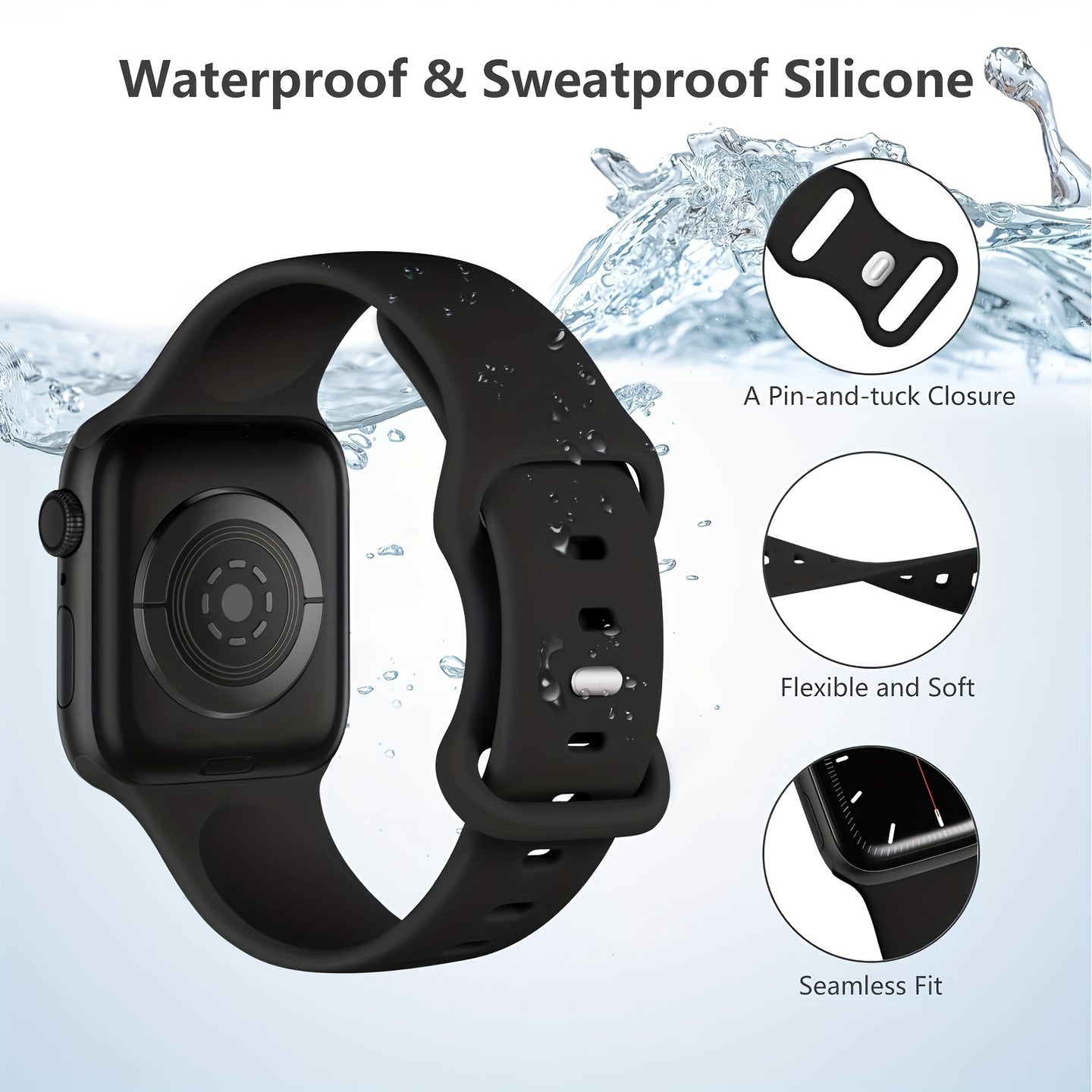 15pcs Set Of Active Sport Bands for Apple Watch - Waterproof And Sweatproof, 15 Replacement Bands for Unisex, Compatible with iWatch Series 1-Ultra/SE (38mm-49mm) - Durable Zinc Alloy Buckle, Casual Watch Band | Modern Watch