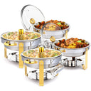 Meiffer 6-piece 2/4/6/8 piece set commercial 304 stainless steel rolling heat-resistant tray set - NSF stainless steel countertop system, only includes food trays, water trays and fuel storage containers, only for cooking