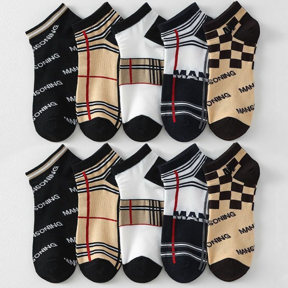 12 Pairs Men'S & Women'S Socks - Summer Lightweight, Thin, Versatile, Geometric Pattern, Polyester & Spandex, Hand Wash or Dry Clean, Casual Sock Design, Casual Sock Design|Geometric Pattern Socks|Polyester Spandex Blend