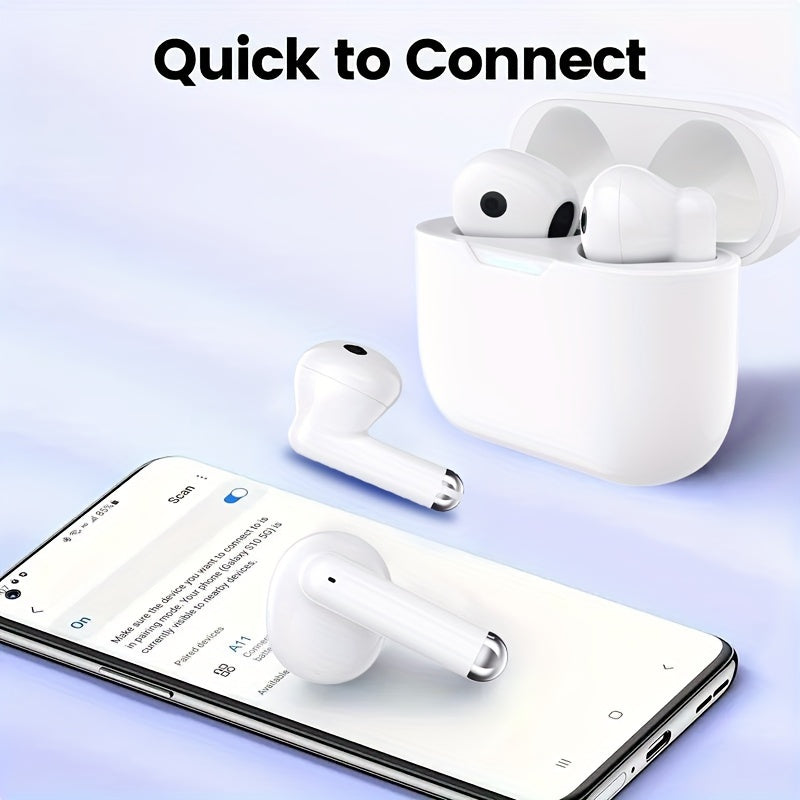 Wireless Earbuds Auto Noise Cancelling Wireless 5.3 In-Ear Headphones With HiFi Stereo Sound, Smart Touch Control, Lower Latency More Stable Connection And Faster Speed, 48Hrs Playtime, Pop-ups Auto Pairing For IPhone/Android