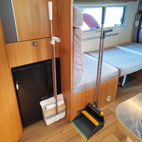 1set, Broom Dustpan Set Combination, Thickened Rotatable Foldable Stainless Steel Rod Strong ,And Durable Soft Hair Sweeping Broom Plastic, Cleaning Supplies for Indoor,broom and dustpan set,local warehouse ,household items