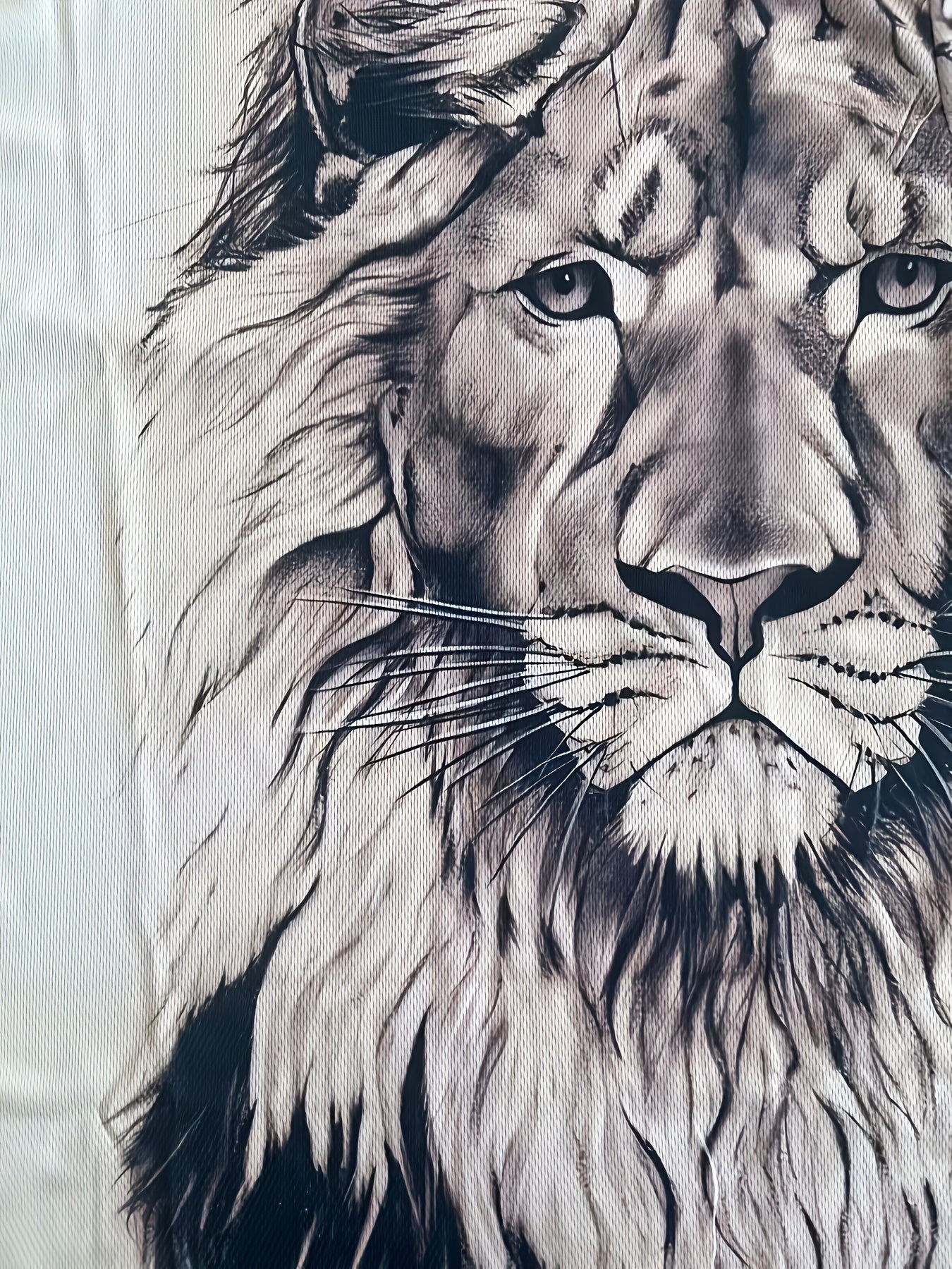 Men's Bold Lion 3D Print T-Shirt - Oversized, Short Sleeve, Crew Neck Tee with Asymmetrical Design - Novelty Polyester Top