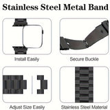 Stainless Steel Metal Strap for Apple Watch Series 10 9 8 7 6 5 4 3 2 1 SE Ultra 38/ 40/ 41/ 42/ 45/ 49 Mm And 42/ 46 Mm with TPU Case And Chain Adjustment Tool Set
