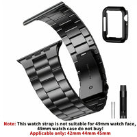 Casman Gold-Plated Stainless Steel Smartwatch Bands with Case Cover, Foldover Clasp, Compatible with Apple Watch Series, Ultra & iWatch 49mm/45mm/44mm/42mm/38mm/40mm/41mm - Non-Water Resistant
