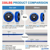 Upgraded Home Large Foldable Push Cart Dolly 330 Lbs/660 Lbs Capacity Moving Platform Hand Truck Heavy Duty Space Saving Collapsible Swivel Push Handle Flat Bed Wagon Blue White/Black Yellow