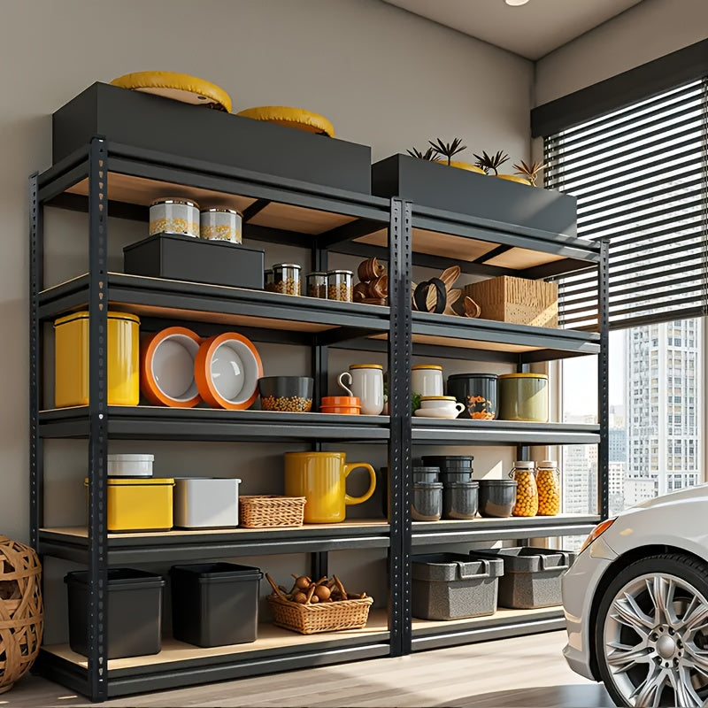 [Heavy Duty Shelving] Heavy Duty 5 Tier 2000LBS Metal Shelving Units | 72"H/60"H Garage Shelving Storage Shelves, Adjustable Metal Shelving Unit For Garage Shelves Utility Rack Shelf For Basement Pantry Closet Shelves, Black,