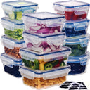 48pcs luxury food storage container set of high quality - sealed design, BPA free, easy to fasten lid, stackable microwave safe - including 24 containers, 24 lids, free labels, and kitchen storage marker pen