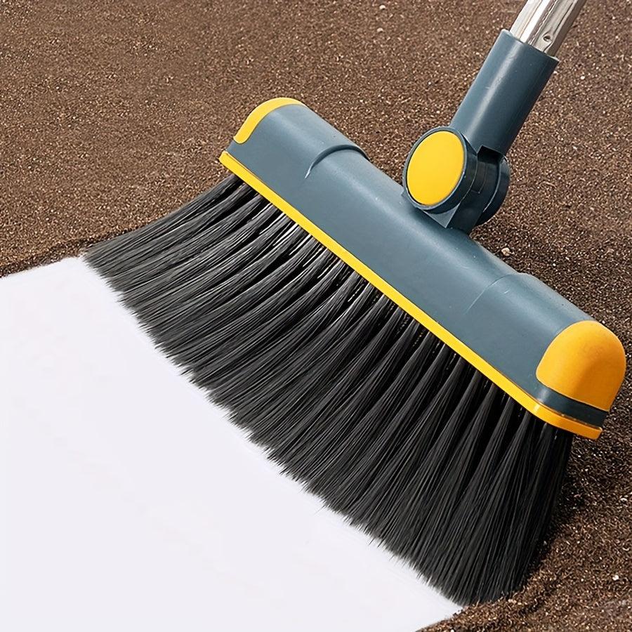 1set, Broom Dustpan Set Combination, Thickened Rotatable Foldable Stainless Steel Rod Strong ,And Durable Soft Hair Sweeping Broom Plastic, Cleaning Supplies for Indoor,broom and dustpan set,local warehouse ,household items